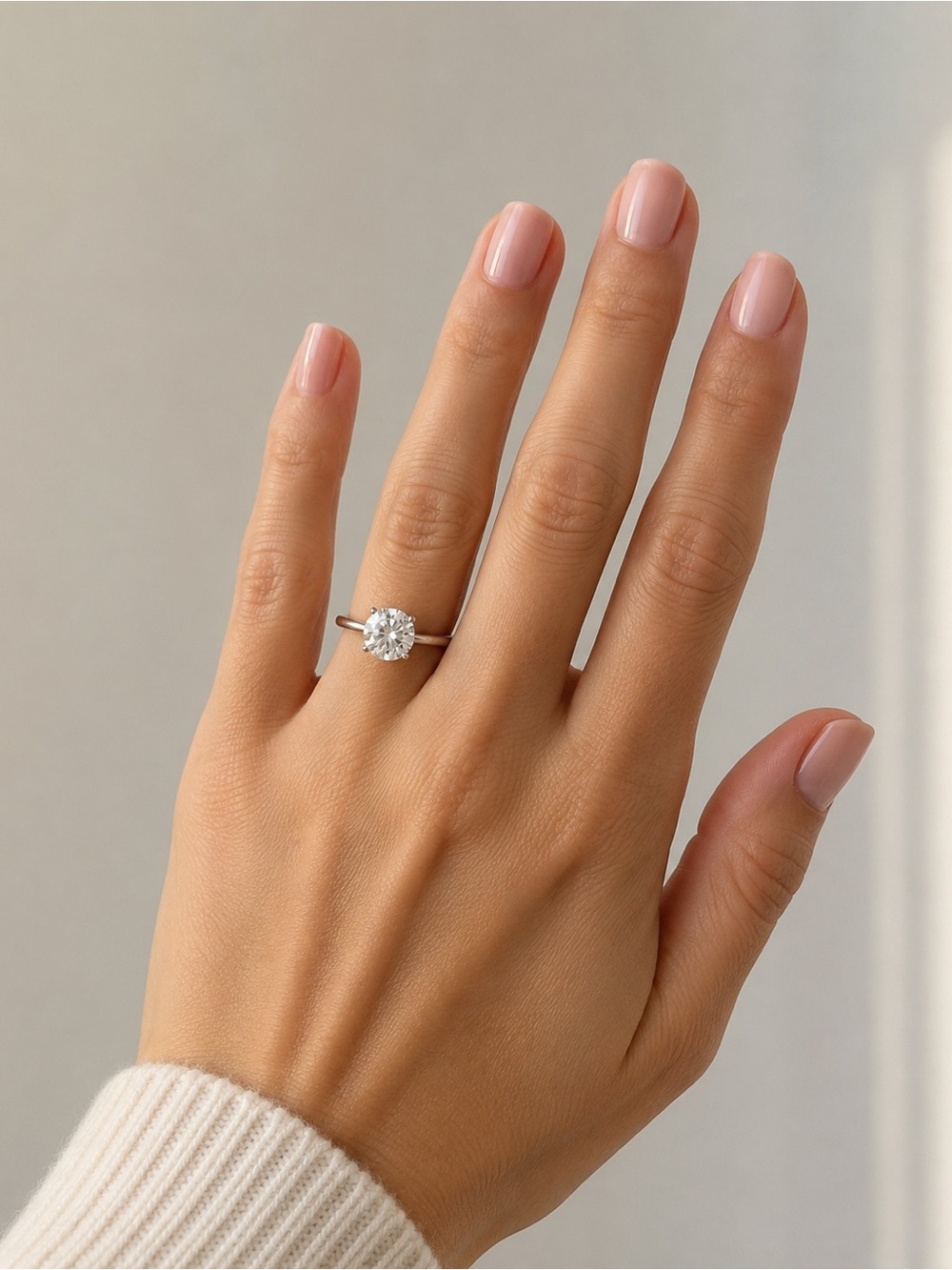Classic 925 Silver Solitaire Ring with Moissanite Stone NWOT